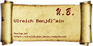 Ulreich Benjámin névjegykártya
